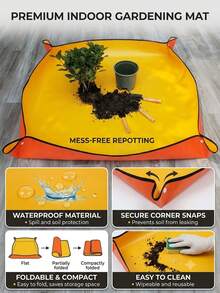 1pc Indoor Soil Replacement Mat, Foldable Waterproof Leak-Proof Potting Mat For Indoor Gardening, Easy Cleanup To Keep Floor Clean, Suitable For Balcony And Indoor Soil Mixing - Gardening Mat - View 1