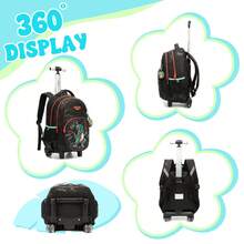 3pcs Tas Ransel Anak Perempuan dengan Tas Selempang, Tas Sekolah Beroda Motif Lucu, Tas Ransel Troli Ringan, Gaya Anak Perempuan untuk Kembali ke Sekolah - Tas koper anak-anak - View 9