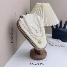 1pc Wooden Necklace Display Stand Jewelry Display Pendant Necklace Neck Prop Earring - View 10