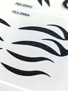 3 Peças Conjunto de Adesivos de Delineador com Glitter Preto, Adesivos de Maquiagem Ocular com Linha Ascendente Autoadesivos, Delineador Temporário à Prova d'Água e de Longa Duração para Looks de Festival EDM e Festa - Preto - Visão 5