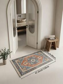 1 Stück blauer Teppich im böhmischen Stil für Wohnzimmer, geeignet für Küche, Esszimmer, Schlafzimmer, Feiertagsdekoration, Innen-/Außenbereich, Büro, rutschfeste Fußmatte, Badezimmerteppich, Flur, Arbeitszimmer, Gaming-Bereich - marineblau - Übersicht 15