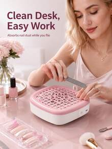 Entry-Level Portable Nail Dust Collector, Powerful Vacuum Fan With Reusable Filter, Suitable For Acrylic Nail Polishing, Salon, Home And Training, Ideal For Beginners, Nail Artists, DIY Enthusiasts, Valentine's Day, Mother's Day Gift - Multicolor - View 4