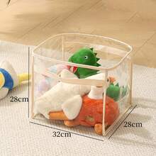 Transparent PVC Children's Storage Bucket, Book Organizer, Snack Storage Bag, Home Visible Storage Basket - Transparent - View 8