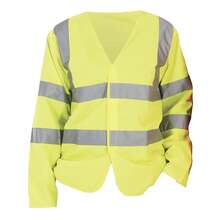 Yoko Mens Hi-Vis Long Sleeve Waistcoat / Jacket (Pack Of 2) - Hi-vis Yellow - View 1