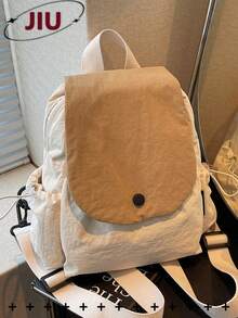 極簡休閒尼龍女款後背包，多功能通勤日用包，多口袋輕量旅行包，大容量簡約學生包，適合學生、護理師、教師、商務人士，適用旅行、度假、出差、日常通勤、購物、辦公、約會、登山、訓練、工作，生日禮物、節日禮物 - 彩色 - 查看 15