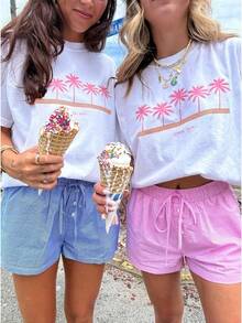 Women T-Shirts - 海軍橙 - 查看 5