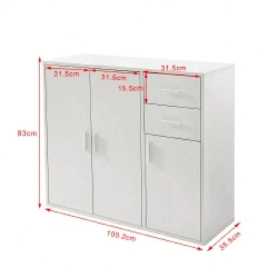 Modern Display Cabinet Cupboard Unit Sideboard Buffet Living Room Furniture Unit, L100*W35.5*H83cm - FRSB13YE02S10001 - View 1