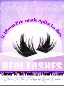 EYELASH EVOLUTION 108pcs Fluffy Cluster False Eyelashes, 8-16mm Length, Pointed Cluster Lashes, Thickened Segmented Clusters, D Curl, Exaggerated Long Style, Professional Salon Quality, Suitable For All Makeup Looks, Reusable, Easy To Wear, Perfect For Makeup Enthusiasts - View 5