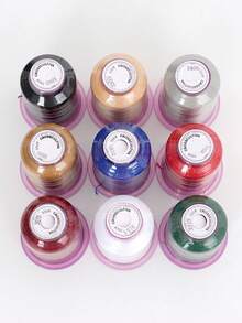 Set di 9 colori di filo per ricamo da 550 yarde, filo per ricamo a macchina multicolore e lucido, filo per ricamo in poliestere, filo decorativo per cucito, adatto per macchina da ricamo, riparazione di abbigliamento, forniture per cucito fai-da-te - multicolore - Visualizzare 9