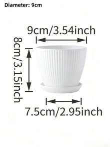 2件組 3.5-7.5英吋塑膠花盆附排水孔與托盤，輕量省空間室內植栽盆，適用居家辦公桌、客廳、陽台，園藝禮品，夏季室內裝飾美學 - 彩色 - 查看 10