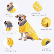 1pc Dog Bathrobe, Absorbent Pet Towel Robe, Quick-Drying Fabric, Reversible Design With Adjustable Structure, Suitable For Different Dog Breeds And Body Types, Ideal For Bathing, Swimming, Beach And Daily Grooming - Multicolor - View 11