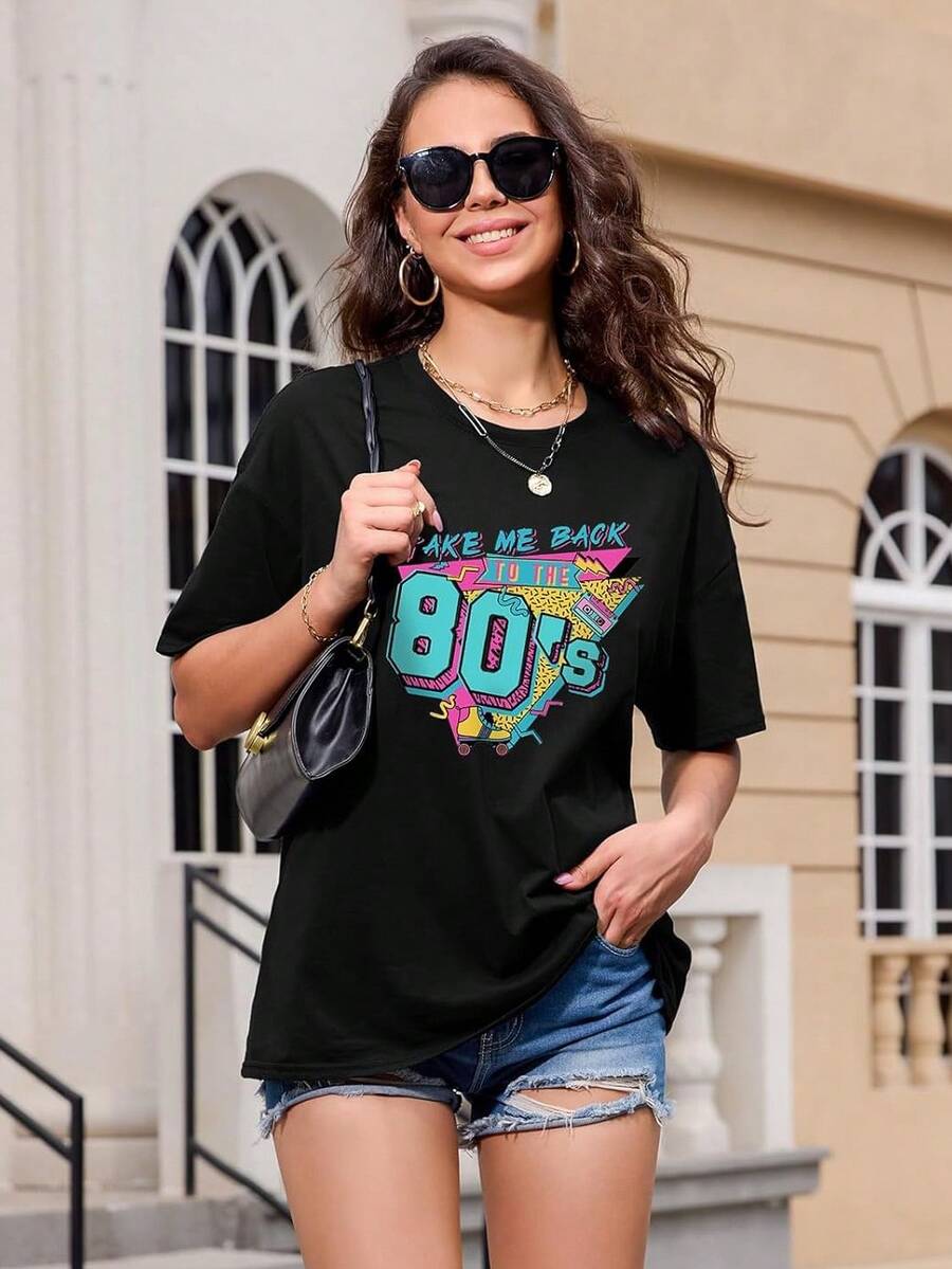 Women T-Shirts - 黑色 - 查看 1