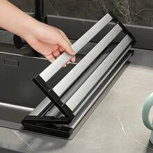1pc Foldable Stainless Steel Kitchen Sink Drain Rack, Rust-Proof Roll-Up Design, Compact And Durable - Multicolor - View 3