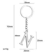 Minimalist Metal Alphabet Keychain, 1 Pc A-Z Initial Pendant, Stylish Bag Charm & Key Ring, Personalized Bag Charm, Gift For Friends & Lovers - Silver - View 9