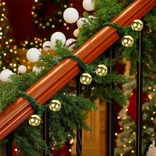 5pcs Christmas Painted Balls, Pine Pattern Decorative Ribbon, Electroplated Decorative Balls, Matte & Glossy Wavy Balls, 15CM Christmas Party Supplies - Multicolor - View 10