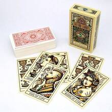 1 pieza Juego de Adivinación Misterioso Estilo Carta de Juego, Perfecto para Fiestas y Reuniones (Tatuaje) - Mostaza Amarilla - Ver 2