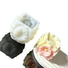 Square Floral Silicone Mold Hydrangea Daffodil Peony Resin Plaster Car Aromatherapy Candle Ornament - H651-2 Daffodil Mold - View 5