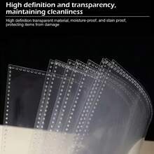 10pcs A7 Size 4/2 Pocket Transparent Plastic Loose-Leaf Protector Sleeves, Reusable, Rectangular Photo Album Inner Pages, Transparent Game Card Protector Sleeves, Suitable For MTG Sports Cards, Trading Game Cards And Baseball Cards, Compatible With 6-Ring Binder - One Size Fits All - View 2