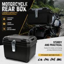 54L Large Capacity Plastic Motorcycle Tail Box Helmet Luggage Storage Box With Anti-Theft Lock - 54L Capacity - View 1