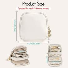 Portable Mini Travel Jewelry Bag, Multi Zone Small Jewelry Storage Bag, Tassel Zipper Design, PU Wear-Resistant Leather, Can Store Rings, Earrings, Necklaces, Bracelets, Small And Portable, Dual-Use For Daily Travel - View 3