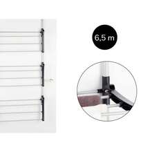 Homix - Tendedero de Puerta Plegable de 3 Estantes, Estendedero Vertical Colgante para Puerta o Pared, Estructura Metálica Compacta, Medidas 65,5 x 29 x 129 cm, Color Plata y Negro - 65,5 x 29 x 129 cm - Ver 3