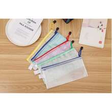 5pcs PVC Pencil Case Set, Large Capacity Zipper Stationery Bag, Colorful Back To School Student Style - Multicolor - View 1