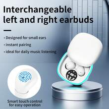 Auriculares Inalámbricos | Control Táctil Compacto, Tiempo de Espera Ultra Largo, Puerto de Carga Tipo-C, Diseño Semi Abierto, Auriculares Mini, Ajuste Cómodo, Antideslizante, - Ver 5