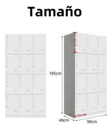 Locker Metalico 12 Puertas Casilleros Oficina Chapa ,  uso de empleados y trabajadores clóset de acero duradero diseño moderno,gabinete de almacenamiento para el hogar,9x34x180 color blanco - Blanco - Ver 2