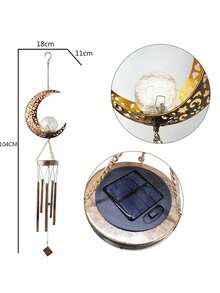 1pc Star Sun Moon Shaped Solar Wind Chime Light - Weather-Resistant Outdoor Decor With Automatic Dusk To Dawn Sensor, Suitable For Garden, Porch And Patio, LED Lighting Wind Chime Ambient Light - Multicolor - View 7