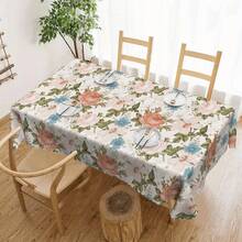 1 Stück Tischdecke mit Blumenmotiv, ländliches Blumendesign, Frühlings- und Sommerdekoration, frisches französisches Blumendesign Tischdecke, Sommer Vintage Muster Tischdecke, Polyester rund/rechteckig Tischdecke, Innen- und Außenbereich Esszimmertisch Dekoration, ideale Wahl für tägliche und Feiertags-Heimdekoration - Verschiedenfarbig - Übersicht 12