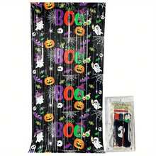 3pcs 3.3 X 6.6ft Black Orange Purple Indoor Photo Background Tassels For Halloween Party And Birthday Party Decoration - Multicolor - View 2