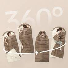 Naturehike U150S Adult Envelope Sleeping Bag With Hood, Extra Wide Portable Camping - Brown - View 7