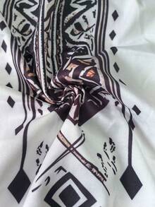 Casual Fashion Floral Print Women's Plus Size Lightweight Long Sleeve Button-Up Shirt White - White - View 5
