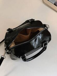 Women's Fashion Boston Handbag, Versatile Commuter Crossbody Bag - Black - View 6