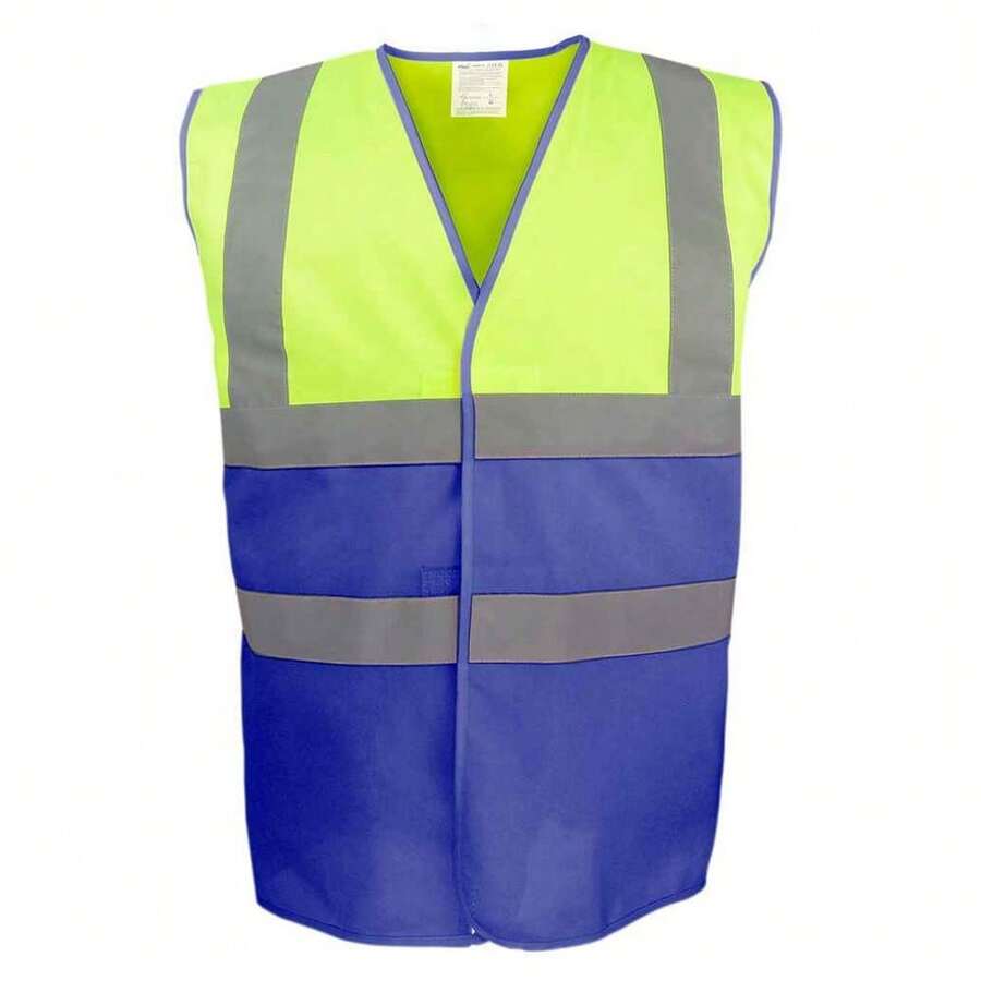 Yoko Unisex Adult Two Tone Hi-Vis Vest - Yellow/Royal Blue - View 1