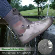 1 par de cubiertas plegables y portátiles para zapatos de lluvia en color Blanco, resistentes al deslizamiento e impermeables, con Top alta, en diferentes tallas, adecuadas para exterior, escuela, oficina, hogar, viaje, ciclismo y almacenamiento de zapatos en días lluviosos. - Gris 1 par - Ver 2