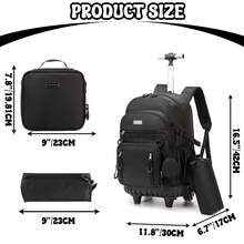 Set Tas Ransel Beroda 3 Bagian untuk Anak Laki-laki dan Perempuan, Termasuk Tas Beroda, Tas Selempang, dan Tempat Pensil, Cocok untuk Siswa Kembali ke Sekolah - Ransel Beroda - View 9