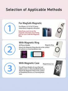 CyberDyer حامل هاتف مغناطيسي مضيء، حامل هاتف مغناطيسي دوار 360°، متوافق مع MagSafe ونماذج أندرويد وأجهزة آبل 12 وما فوق، هدية عيد ميلاد، مناسب للعائلة والأصدقاء، إكسسوار هاتف - متعدد الألوان - مشاهدة 6