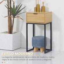 HOMCOM Mesa de banco - Madera Natural - Ver 2