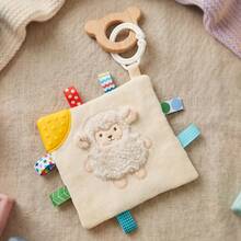 Newborn Commemorative Rattle, Cute Shaped Baby Grip Rattle Toy, Infant Grip Training Toy, Newborn Gift, Full Moon Commemorative Gift, Early Education Sheep Anti-Tear Toy, Baby Hand-Eye Coordination Tactile Toy, Multi-Function Sensory Toy, Christmas Halloween Gift, Soft And Easy To Grip, Fluffy Comfort Blanket Rattle Set - Multicolor - View 3