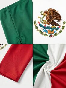 Women's Casual Mexican Flag Print Strapless Backless Split Hem Fitted Slimming Cropped Top, Suitable For Summer And Spring, Football Match Daily Style - Mexico - View 8