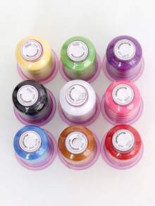Set di 9 colori di filo per ricamo da 550 yarde, filo per ricamo a macchina multicolore e lucido, filo per ricamo in poliestere, filo decorativo per cucito, adatto per macchina da ricamo, riparazione di abbigliamento, forniture per cucito fai-da-te - multicolore - Visualizzare 10