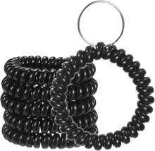 M METERXITY 6-Pack Wrist Coil Keychain Wristlet, 2 Inch Plastic Spiral Spring Flexible Stretchable Wristband With Steel Key Ring For Outdoor - ColorD - View 1