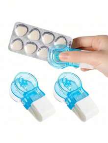 2/1 tragbarer Pillenspender, Reise-Pillendose zur Aufbewahrung, geeignet für Blisterpackungen, tragbarer Pillenschneider, Pillenspender, Reise-Essentials, Haushaltsgeräte, Pillen- und Kapselhilfswerkzeug, neuer Pillenspender - Einheitsgröße - Übersicht 5