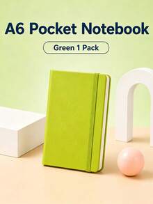 A6 Pocket Hardcover Notebook, 84 Sheets Thick Beige Paper, Premium PU Cover, Strap Design, Lined Pages, 7 Colors, Office Study Portable Notebook - Multicolor - View 10