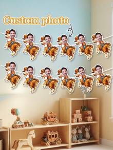 8/16/24pc Custom Photo Western Cowboy Garland, Personalized Riding Horse Banner, Rustic Barn Rodeo Country Banner,Men Birthday Party Decor,Farm Backdrop Decor,Western Themed Banner - Multicolor - View 1