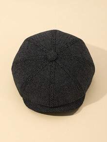 YIYIQCSJ A Vintage Wool Beret For Boys And Girls, Featuring A Tweed Texture, A Flat Top, And A Floral Pattern; Size Large (Ages 7–9). - Multicolor - View 2