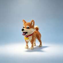 920Pcs Pet Themed Micro Mini Blocks Bag, DIY 3D Animal Puzzle Toy, Realistic Cute Design, Shiba Inu, Schnauzer, Chow Chow, Doberman & Golden Retriever, Premium ABS, Boost Spatial Imagination, Desk Decor, Birthday Festival Collectible Gift - Multicolor(Bag) - View 2