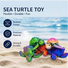 Estatua de tortuga articulada impresa en 3D multicolor, extremidades totalmente móviles, decoración coleccionable de escritorio de criatura marina, puede cambiar a múltiples poses de natación, regalo exclusivo para amantes del océano, color de ojos aleatorio - Multicolor - Ver 8