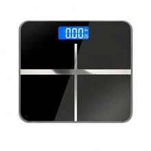Báscula de baño digital, capacidad 180 kg / 400 lb, vidrio templado, negro, unidades kg y lb. - negro - Ver 2
